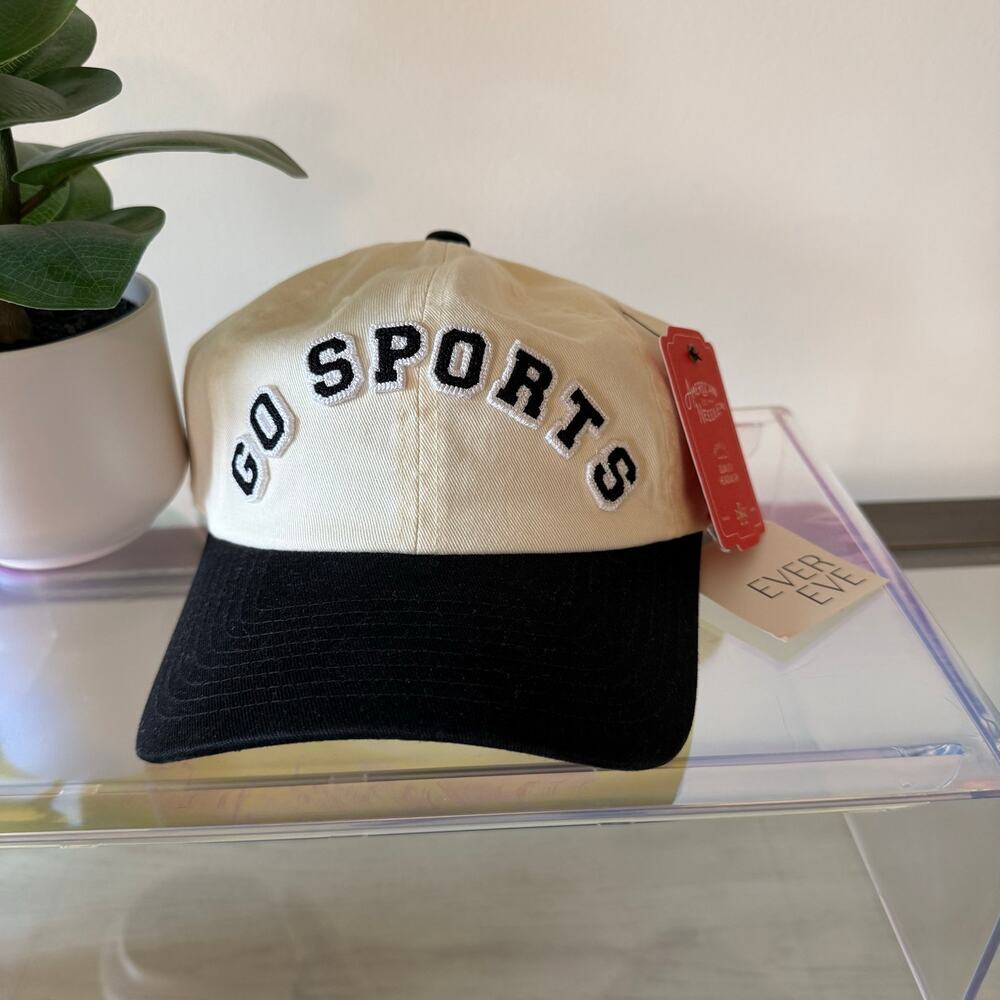Evereve American Needle Go Sports Baseball Hat White Black New With Tags